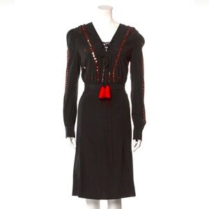 Altuzarra French Designer Silk Midi in Palestinian Style - size 6